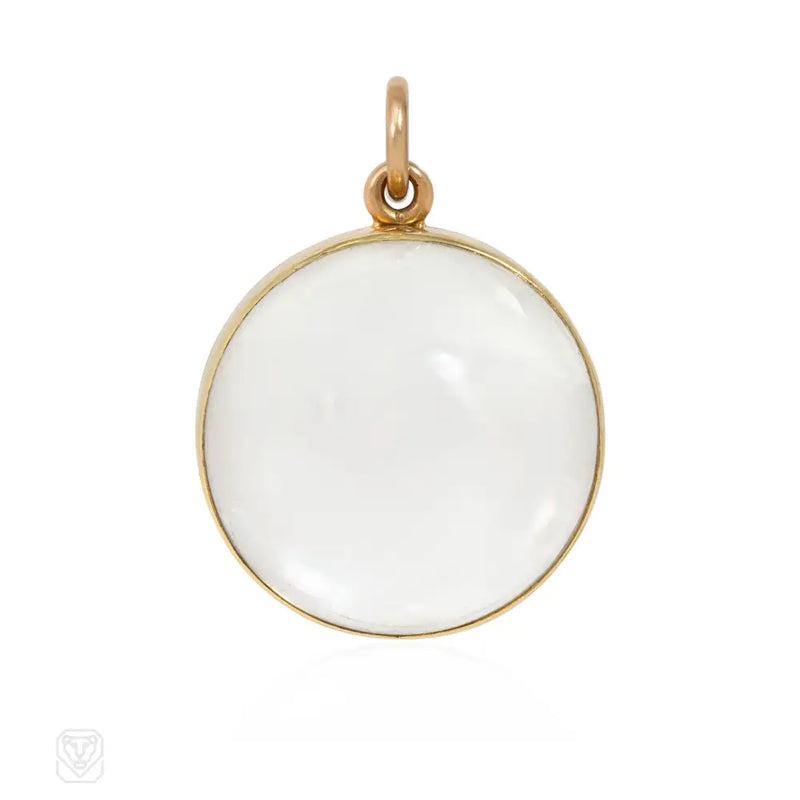 Antique Crystal And Gold Locket Pendant