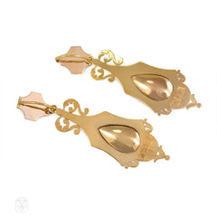 Antique day-to-night gold and garnet earrings