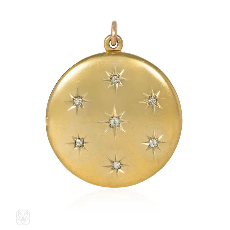 Antique Diamond And Gold Round Locket