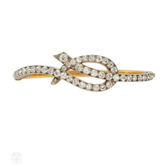 Antique diamond and gold tendril bangle