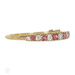 Antique diamond and tourmaline bracelet