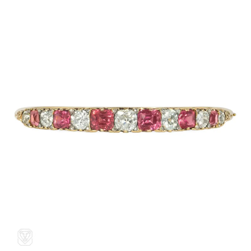 Antique diamond and tourmaline bracelet
