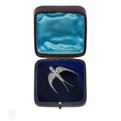 Antique diamond bird brooch