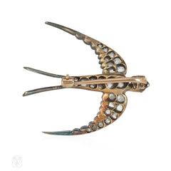 Antique diamond bird brooch