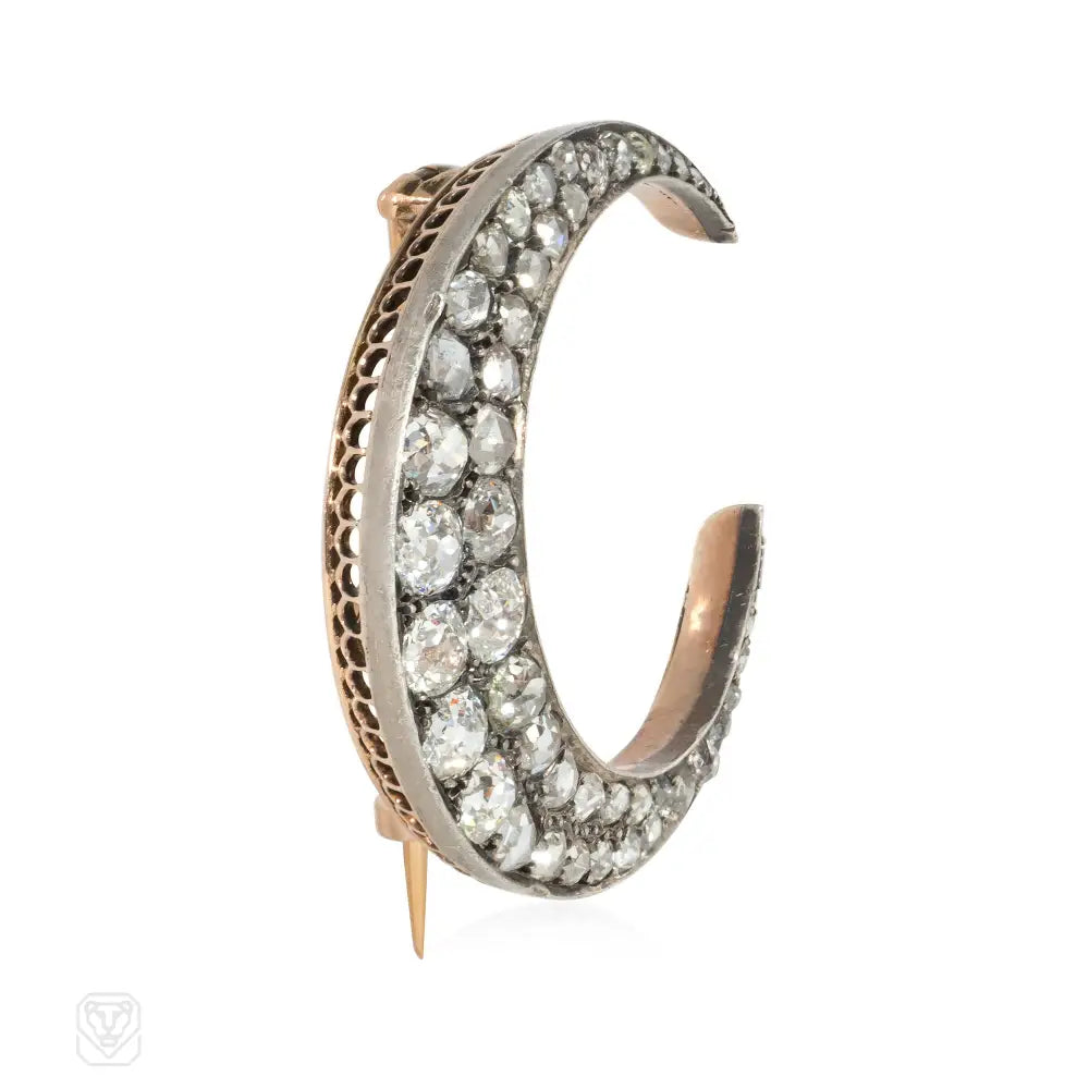 Kentshire Antique Diamond Crescent Brooch