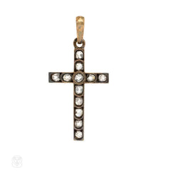 Antique diamond cross, France