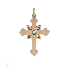 Antique diamond cross pendant