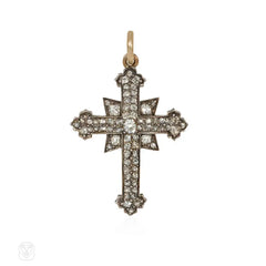 Antique diamond cross pendant