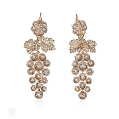 Antique diamond day-to-night grape cluster earrings