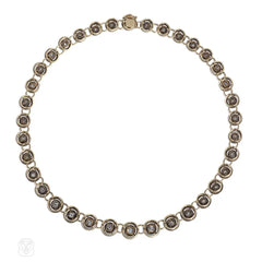 Antique diamond disk riviere necklace