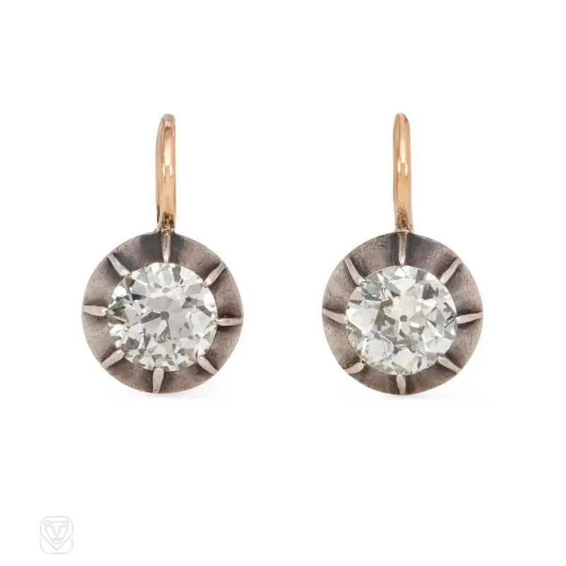 Antique Diamond Earrings Austro - Hungary