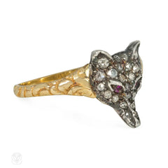 Antique diamond fox ring