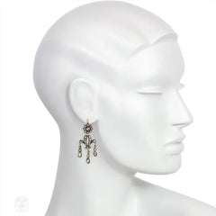 Antique diamond girandole earrings