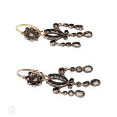 Antique diamond girandole earrings