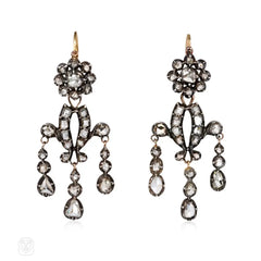 Antique diamond girandole earrings