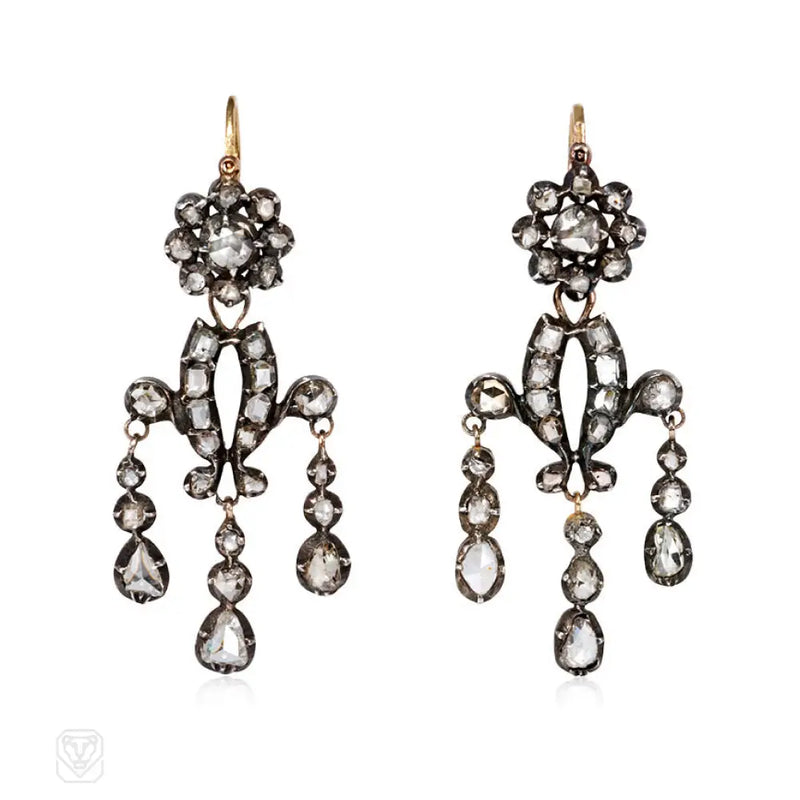 Antique Diamond Girandole Earrings