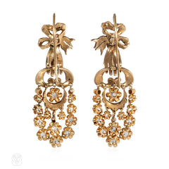 Antique diamond hand and garland earrings