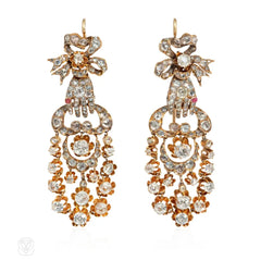Antique diamond hand and garland earrings