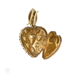 Antique diamond heart locket