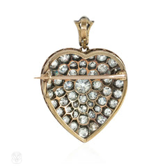 Antique diamond heart necklace/brooch