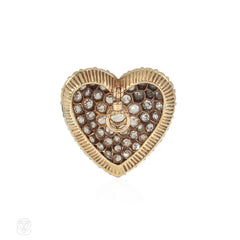 Antique diamond heart pendant