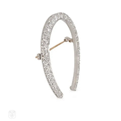 Antique diamond horseshoe brooch