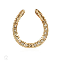 Antique diamond horseshoe pendant