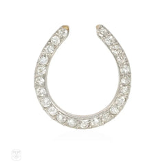 Antique diamond horseshoe pendant
