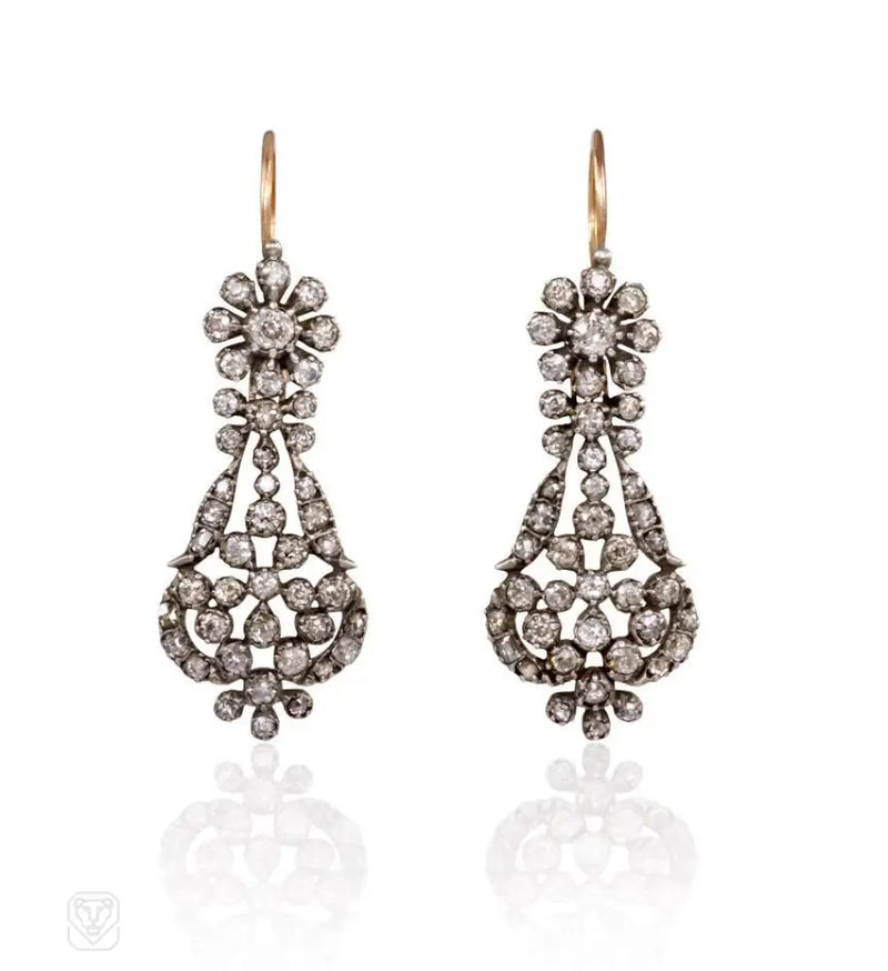 Antique Diamond Openwork Earrings