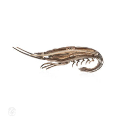 Antique diamond shrimp brooch