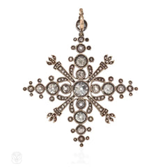 Antique diamond starburst pendant