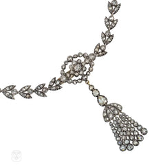 Antique diamond tassel necklace