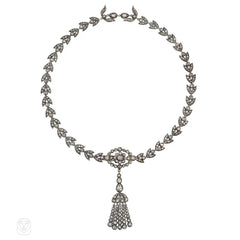 Antique diamond tassel necklace