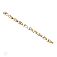 Antique diamond, turquoise and gold snake link bracelet