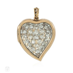 Antique diamond witch's heart pendant locket