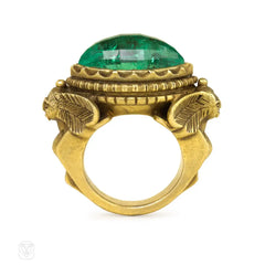 Antique Egyptian Revival poison ring, Marcus & Co.