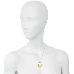 Antique enamel and diamond heart pendant