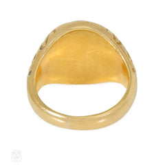Antique English bloodstone ingalio ring