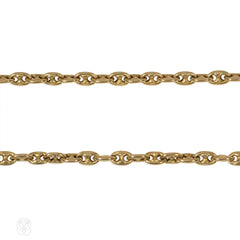 Antique English gold mariner link chain