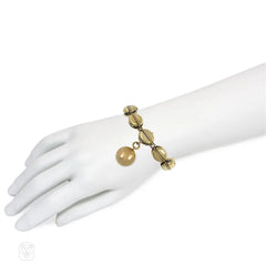 Antique English nautical pulley charm bracelet