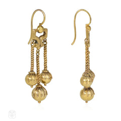 Antique Etruscan style girandole pendant earrings