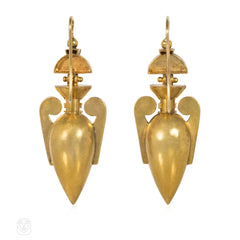 Antique Etruscan style urn earrings
