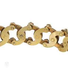 Antique expandable multi-gem gold bracelets
