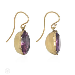 Antique foiled amethyst earrings