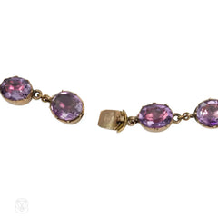 Antique foiled amethyst riviere necklace