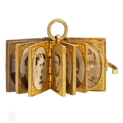 Antique folding book locket