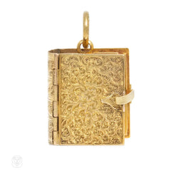 Antique folding book locket