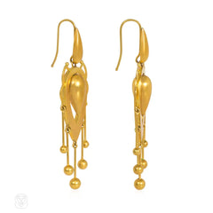 Antique framed drop pendant earrings