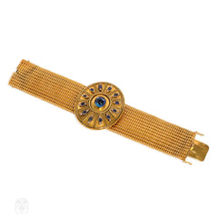 Antique French convertible gold and sapphire bracelet