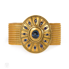 Antique French convertible gold and sapphire bracelet